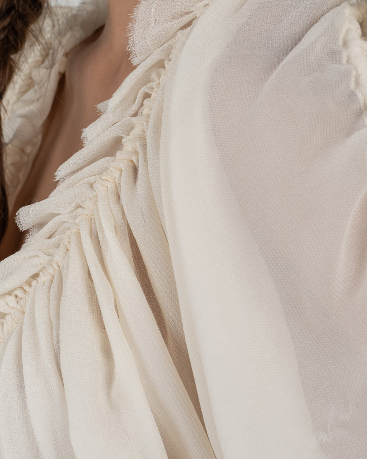 Delicate Off-White Oversized Blouse
