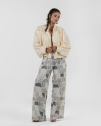 Playful Off-White Printed Wide-Leg Pants