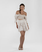 Chic White Off-Shoulder Bustier Crop Top