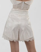 Playful Striped High-Waist Bermuda Shorts