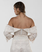 Chic White Off-Shoulder Bustier Crop Top