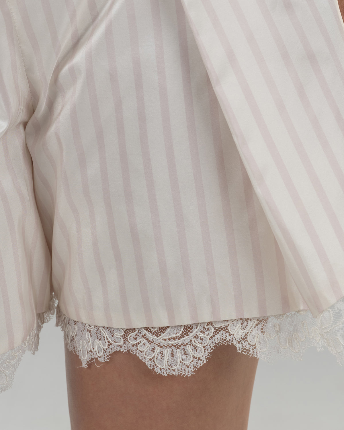 Playful Striped High-Waist Bermuda Shorts
