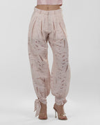 Refined Pink Wide-Leg Gathered Pants