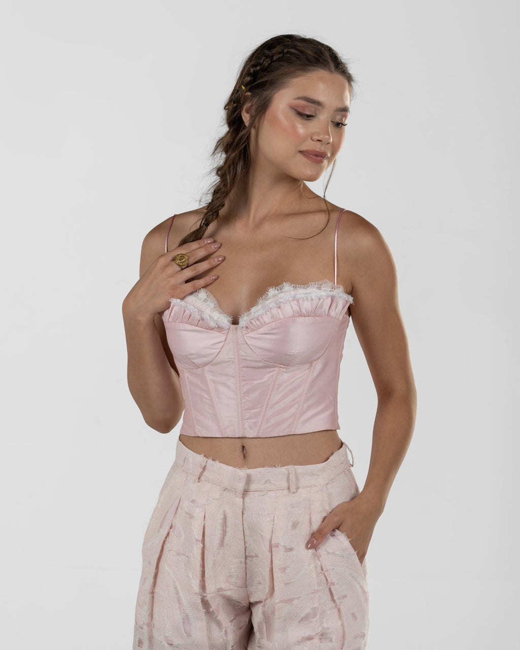 Chic Pink Corset Top