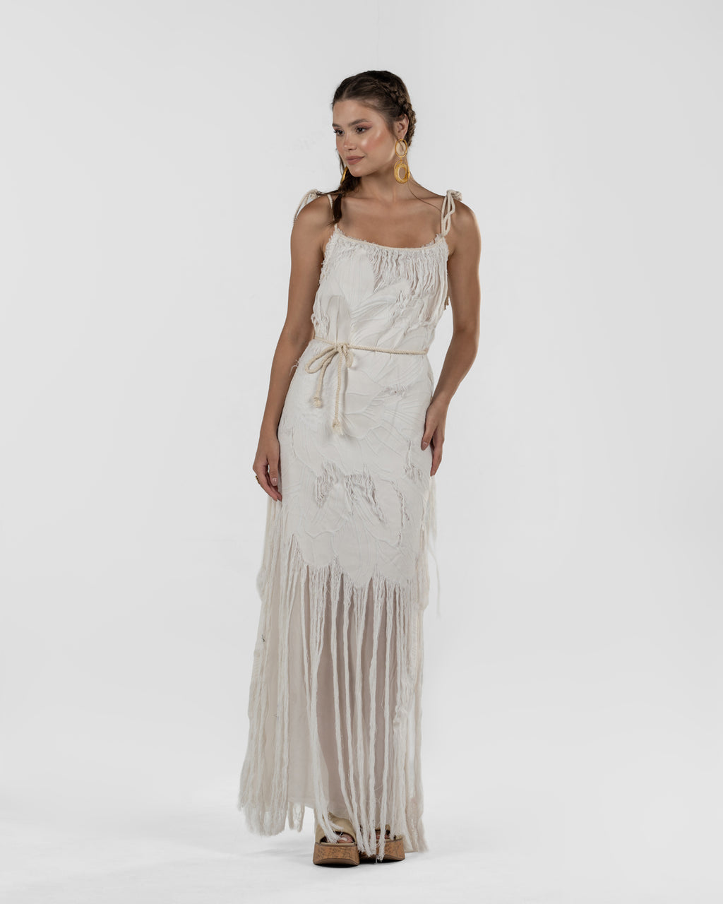 Playful Off-White Maxi Dress