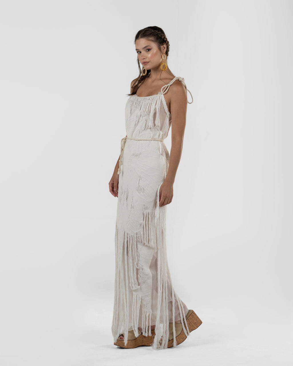 Playful Off-White Maxi Dress