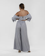 Refined Off-Shoulder Striped Corset Top