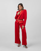 Red cropped blazer