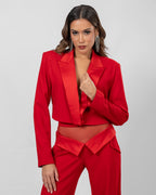 Red cropped blazer