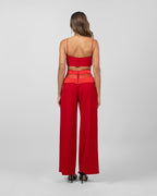 Red Wide-Leg Trousers