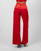 Red Wide-Leg Trousers
