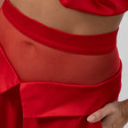 Red Wide-Leg Trousers