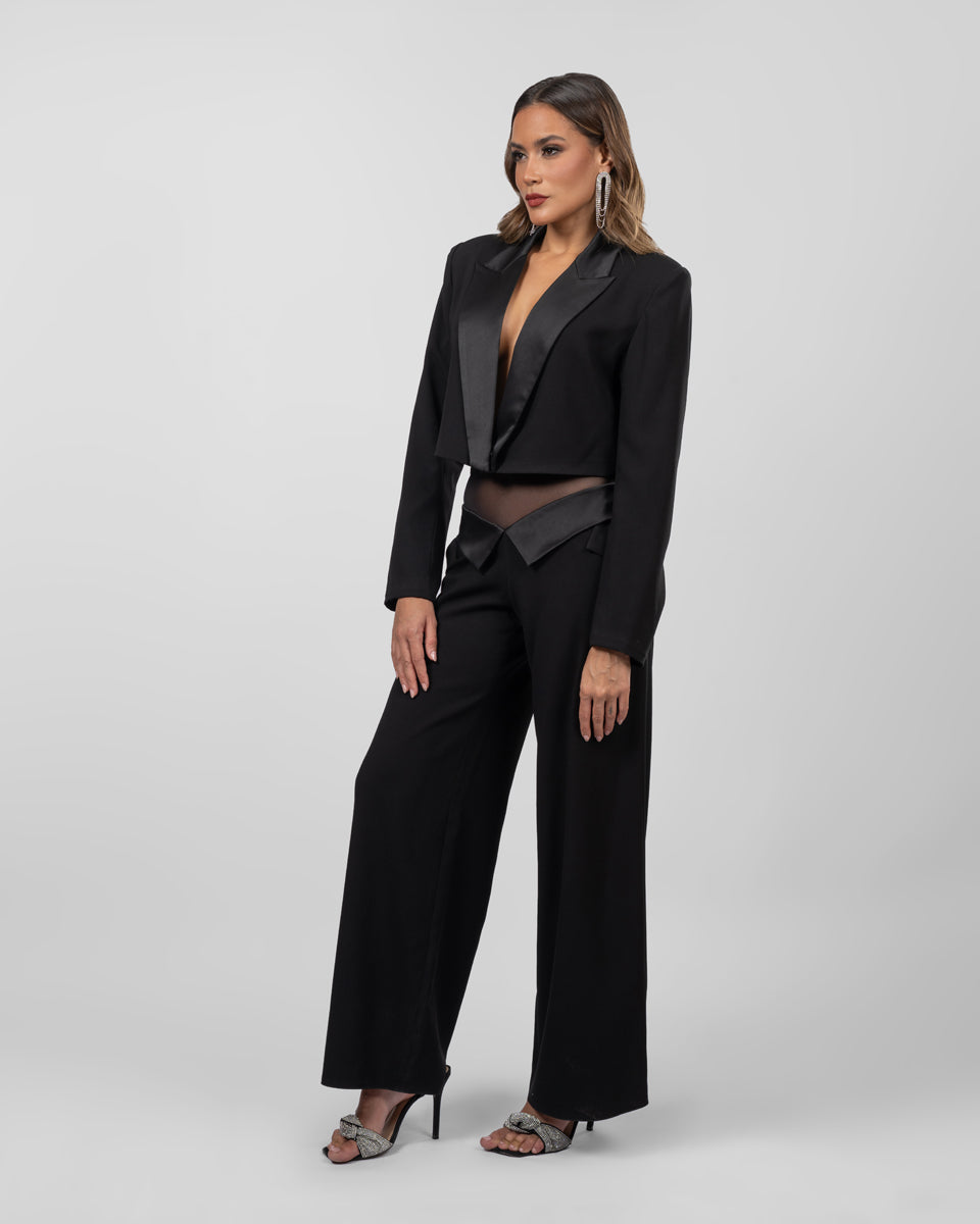 Cropped black blazer