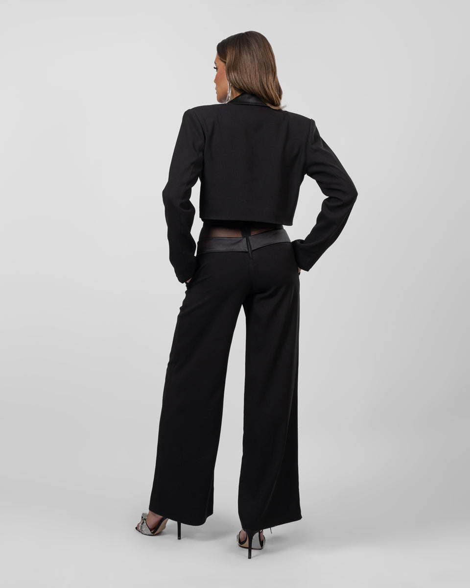 Cropped black blazer