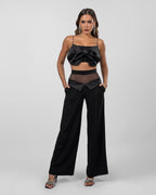 Black cropped top