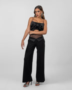 Black cropped top