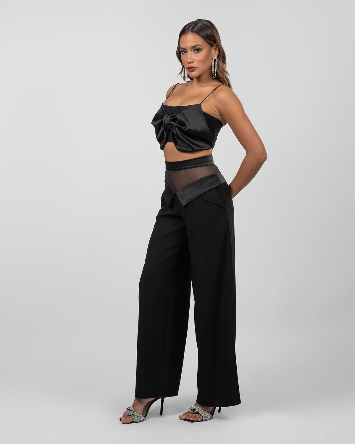 Black cropped top