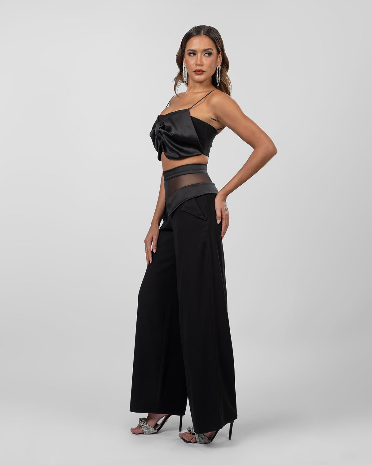 Black cropped top