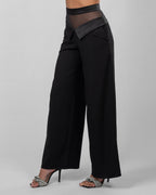 Black Stain Wide-Leg Trousers