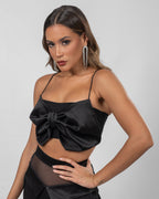 Black cropped top