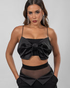 Black cropped top