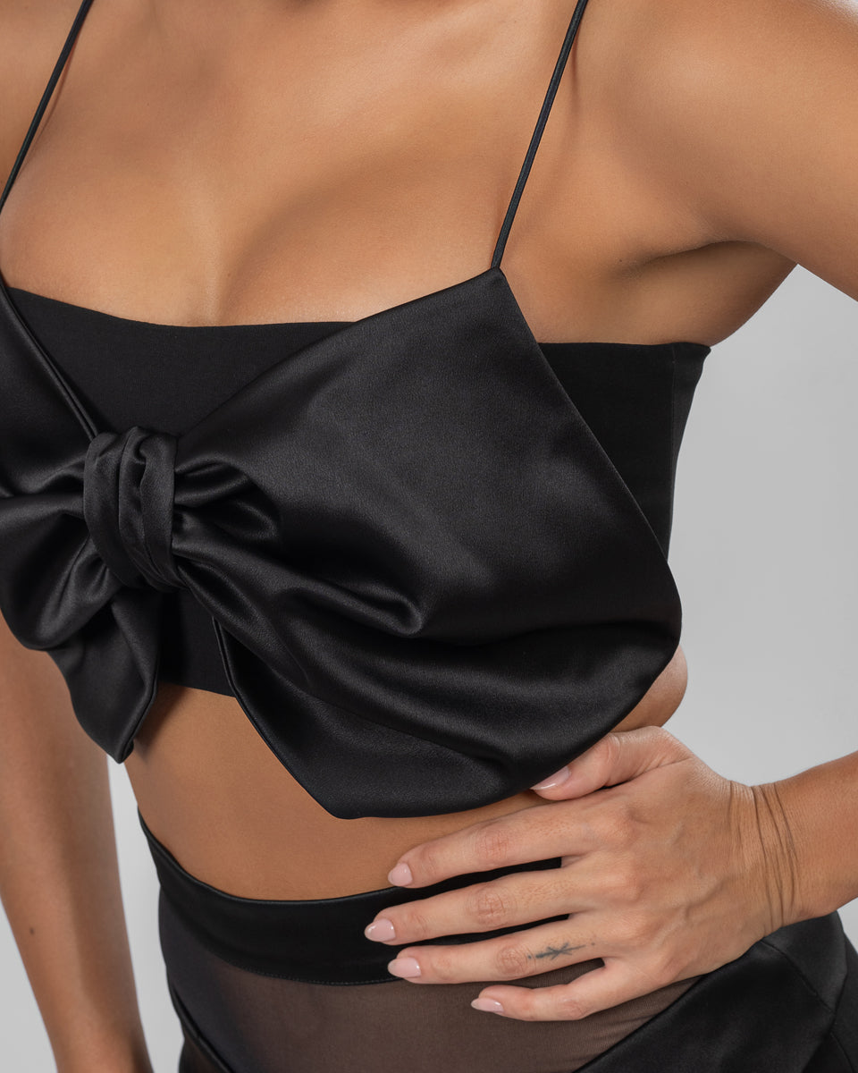 Black cropped top