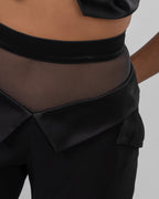 Black Stain Wide-Leg Trousers