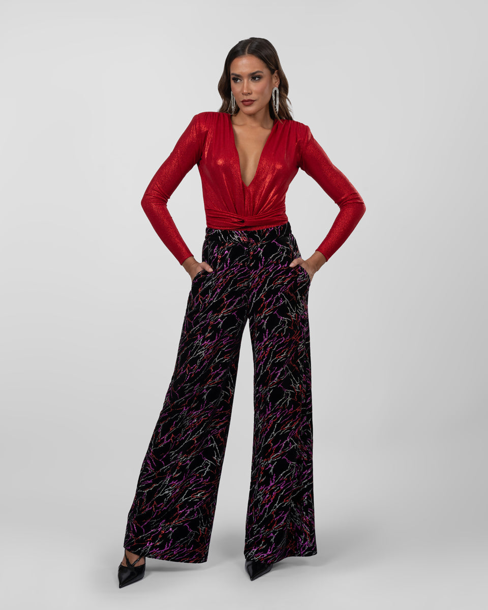 Red Shimmery bodysuit