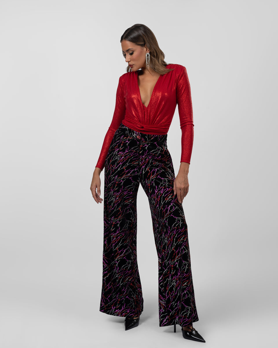 Red Shimmery bodysuit