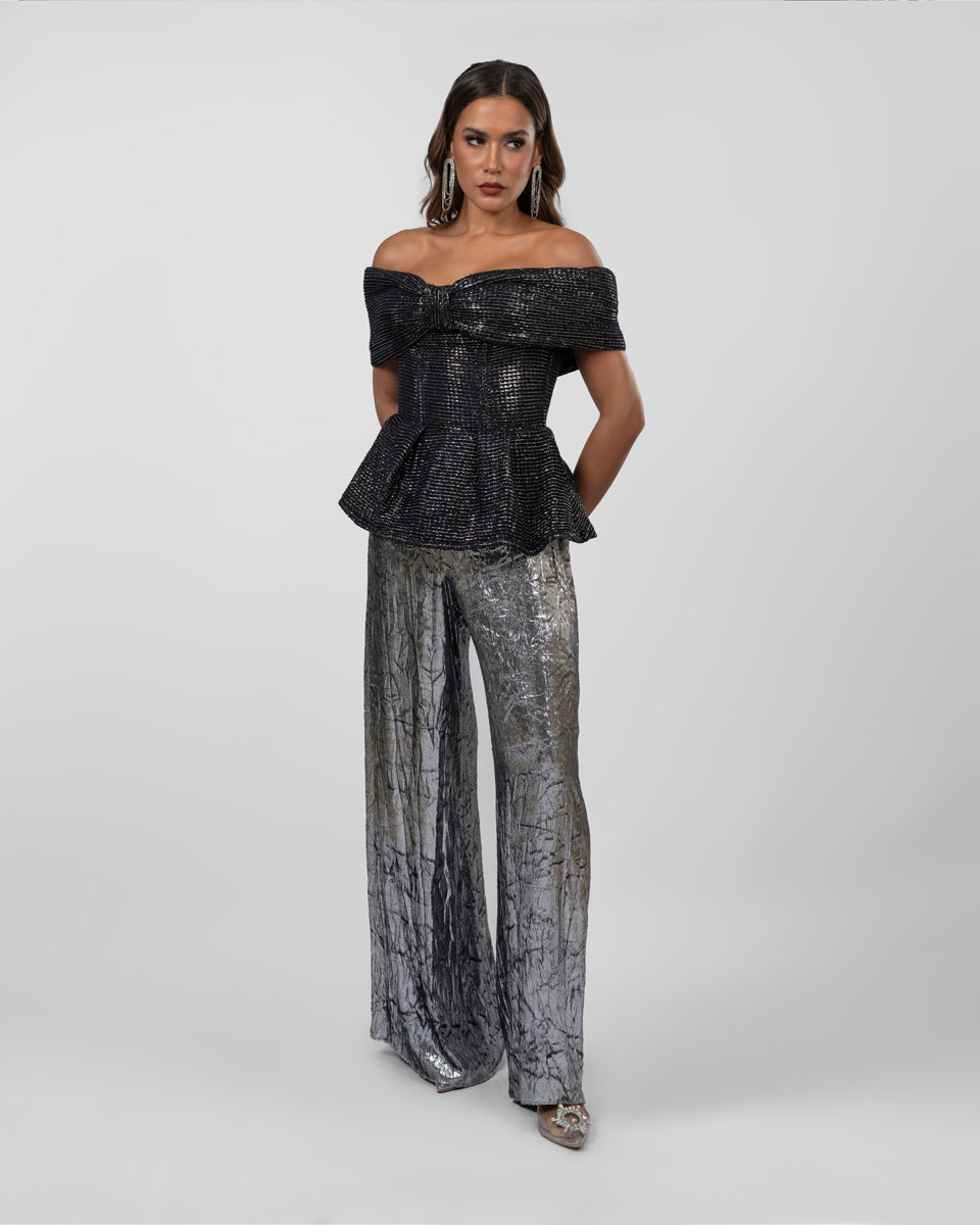 Black peplum top