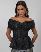 Black peplum top