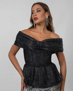 Black peplum top