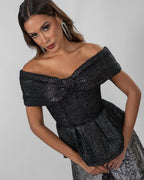 Black peplum top