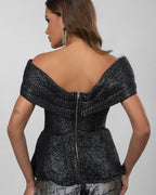 Black peplum top