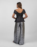 Black peplum top