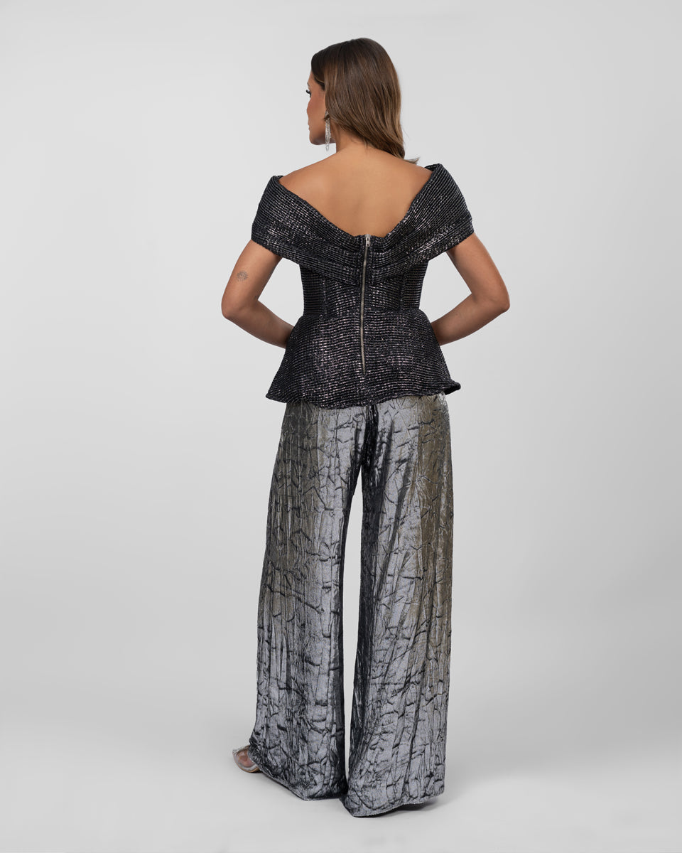Black peplum top