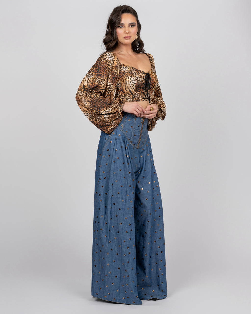 leopard stain crop top
