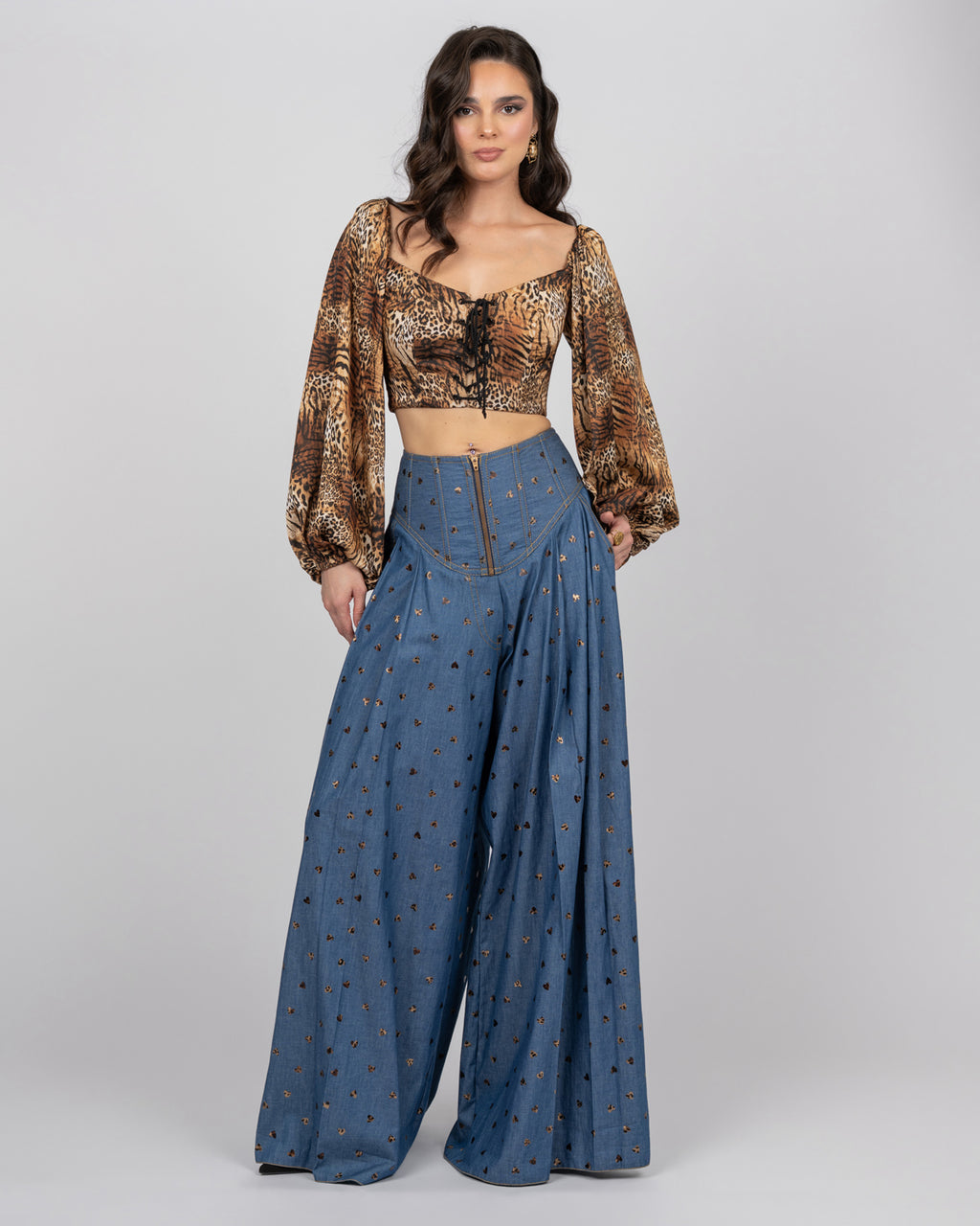 leopard stain crop top