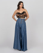 Leopard Ruffle Tulle Crop Top
