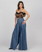 Leopard Ruffle Tulle Crop Top