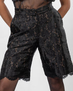 Black and beige lace shorts