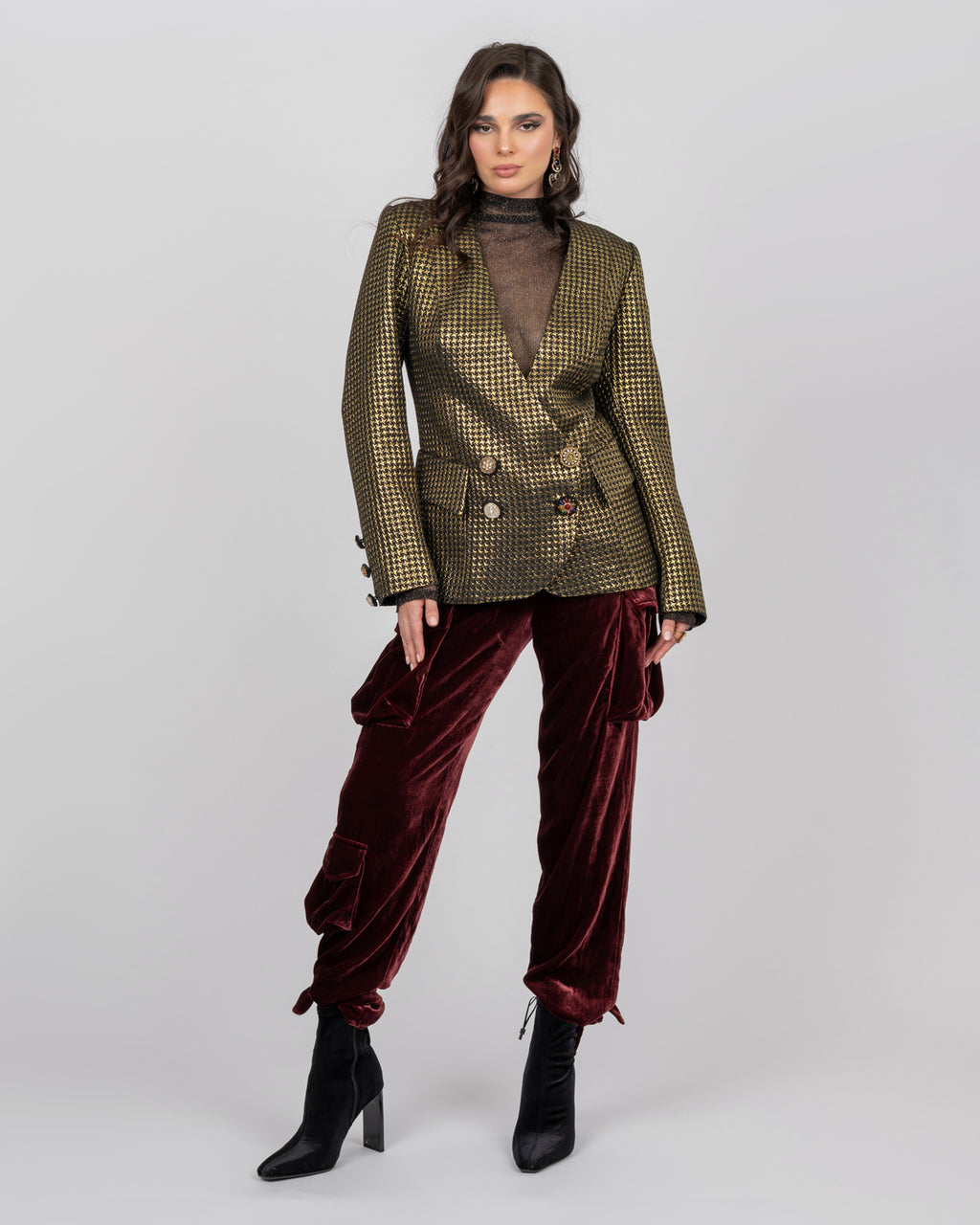 Brocade Fitted Blazer