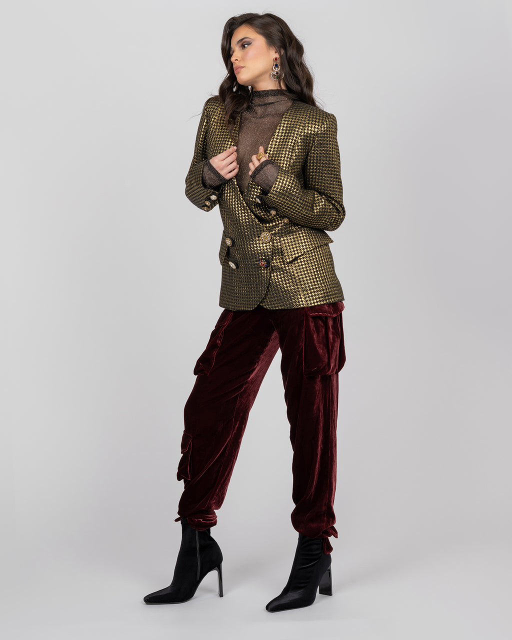Brocade Fitted Blazer