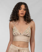 V-Neck Beaded Crop Top