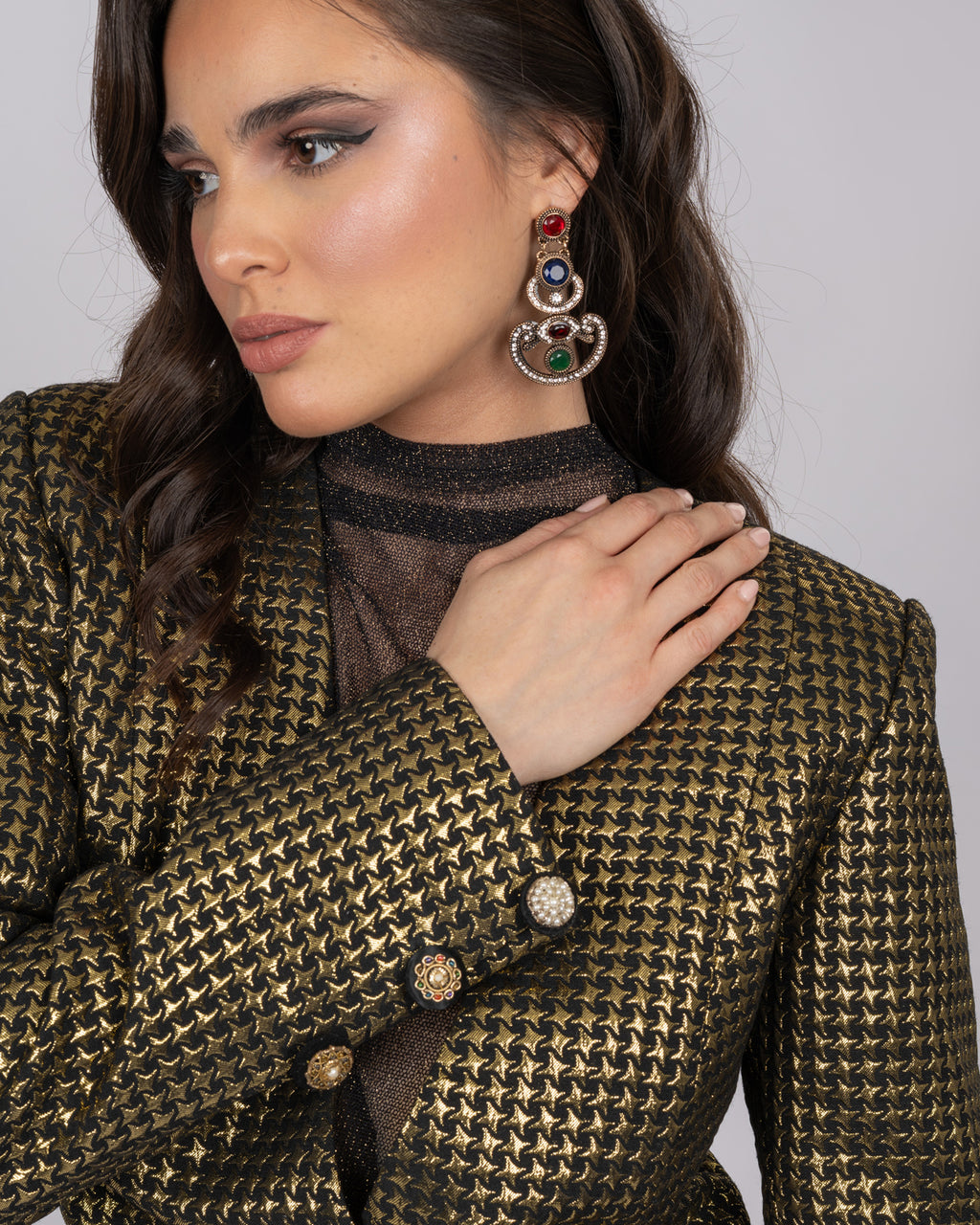 Brocade Fitted Blazer
