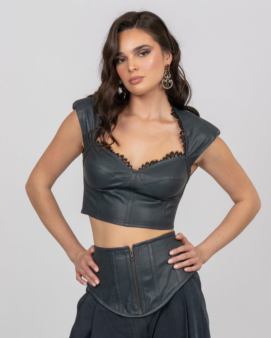 Faux Python Cropped Top