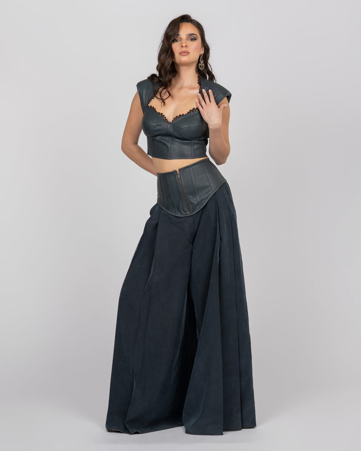 Faux Python Cropped Top