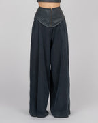 Corset-Detail High-Waisted Trousers