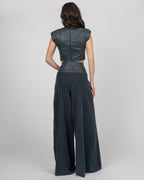 Corset-Detail High-Waisted Trousers