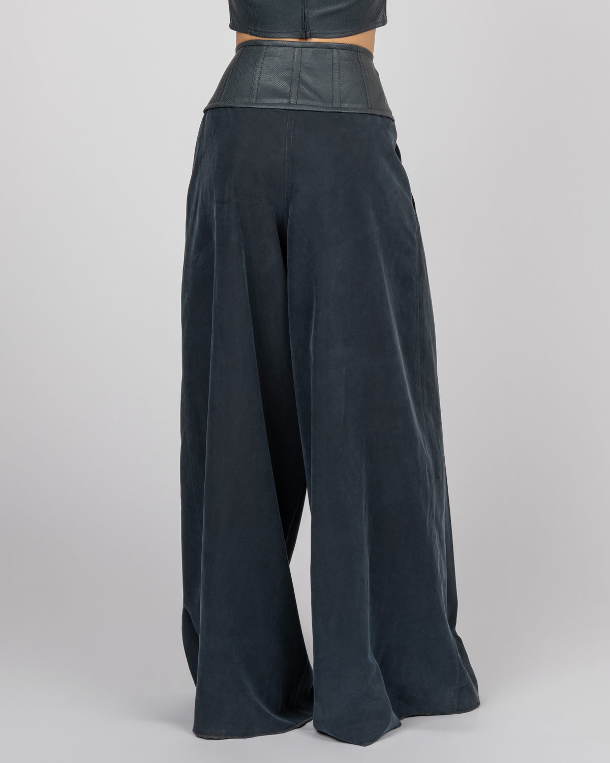 Corset-Detail High-Waisted Trousers
